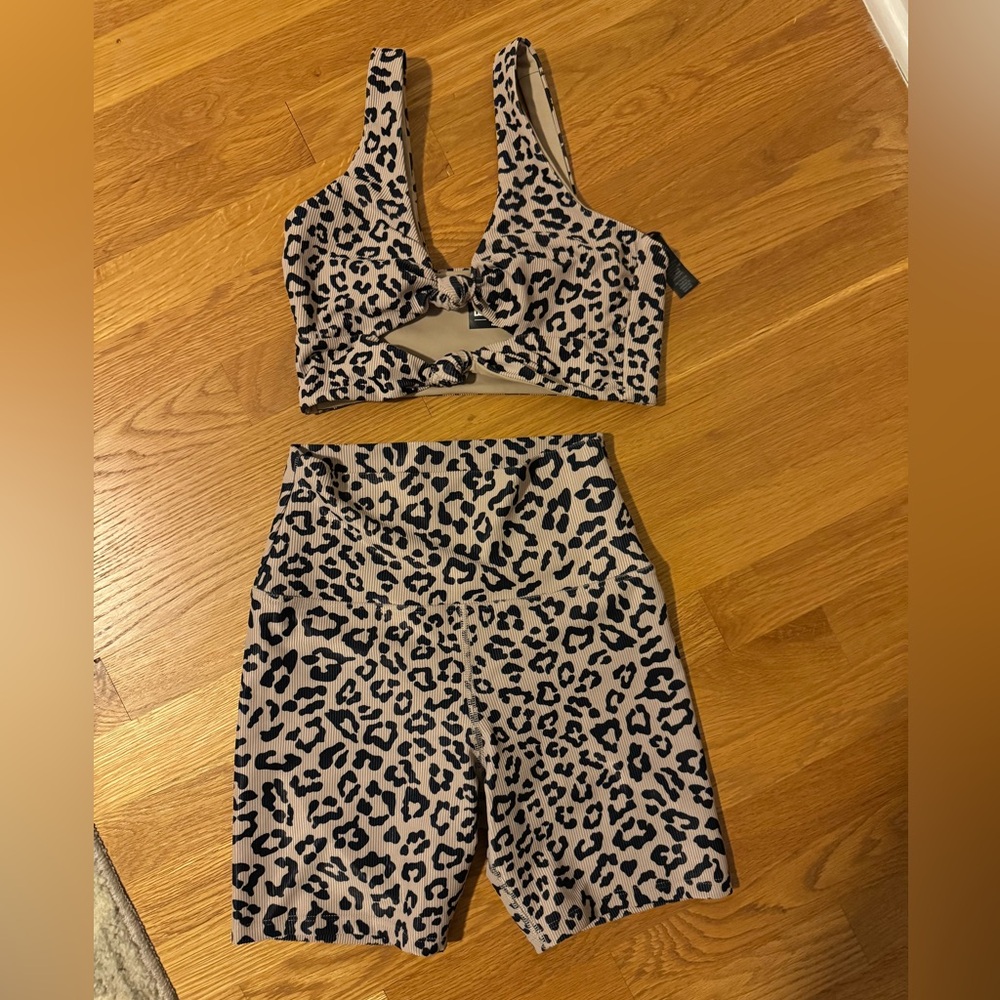 Beach Riot Leopard Print Activewear Set